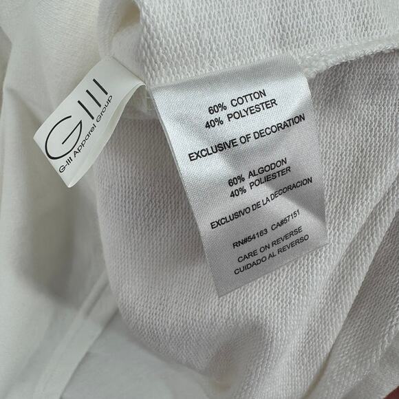 NHL GIII 4Her Boston Bruins Tie Front Hoodie Womens White Black Yellow Striped - Picture 8 of 11